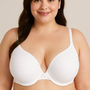 Lane Bryant Cacique Cotton Boost Plunge Bra Size 46C White